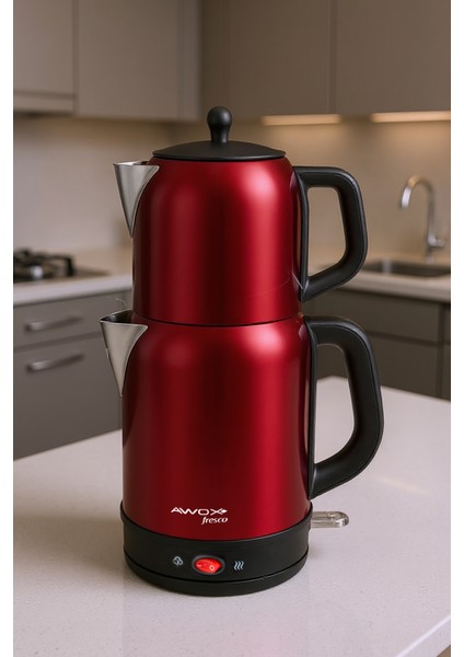 Paslanmaz Çelik Çay Makinesi ve Su Isıtıcı, 2'li Set, Kullanışlı ve Dayanıklı