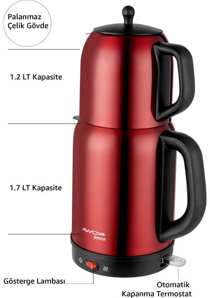 Paslanmaz Çelik Çay Makinesi ve Su Isıtıcı, 2'li Set, Kullanışlı ve Dayanıklı fırsatları