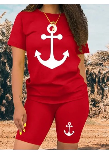 Eyesof Kadın Kısa Kollu Çapa Baskılı Viskon Ikili Takım fiyatları