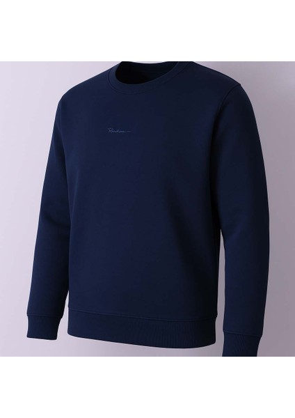 O Yaka 3 Iplik Şardonlu Indigo Erkek Sweatshirt 5012 fiyatları