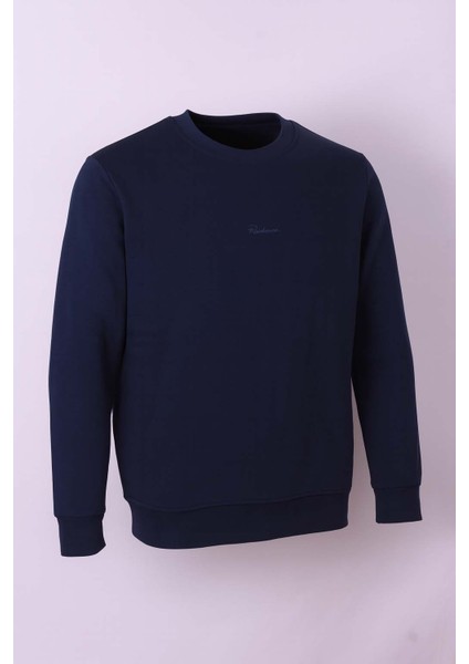 O Yaka 3 Iplik Şardonlu Indigo Erkek Sweatshirt 5012 modelleri