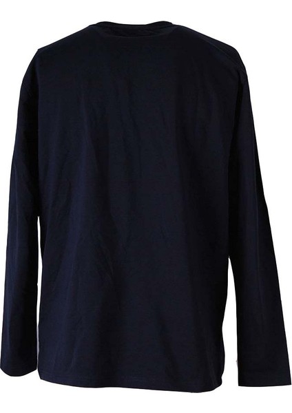 O Yaka Enjeksiyon Baskılı 2 Iplik Lacivert Erkek Sweatshirt 5725 modelleri