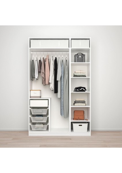 Pax Gardırop, Beyaz-Aynalı Cam, 150X60X236 cm fiyatları