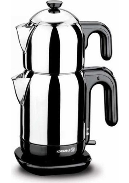 A369 Demtez Siyah Çay Makinesi, Metalik, Şık ve Kullanışlı Tasarım