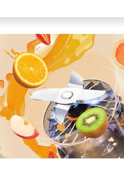 Taşınabilir Şarjlı Katı Meyve Sıkacağı ve Blender, Beyaz, Kompakt ve Kullanışlı