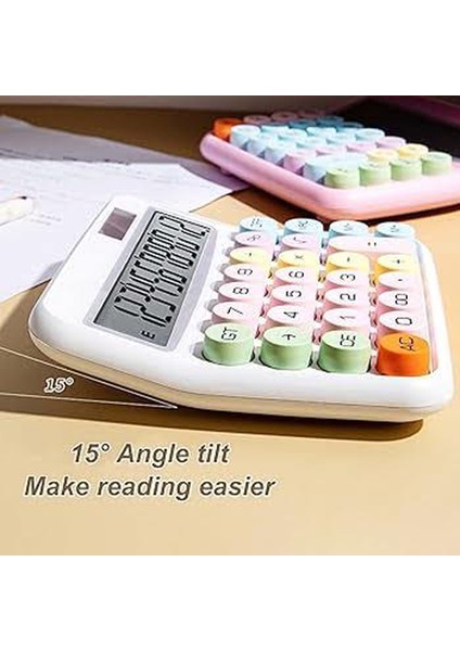 Hesap Makinesi Daktilo Stili Büyük LCD Ekran Kolay Okuma Yuvarlak Tuşlu Hesap Makinesi 12 Haneli 20 Tuşlu fiyatları