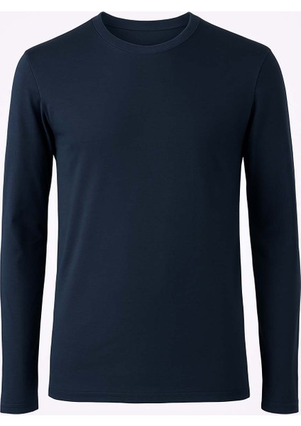 Ribana Sıfır Yaka Indigo Erkek Sweatshirt 5074-1