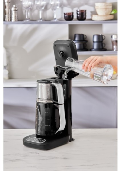 4'ü 1 Arada Akıllı Çay Makinesi, Siyah Krom, Pratik ve Şık Tasarım fırsatları