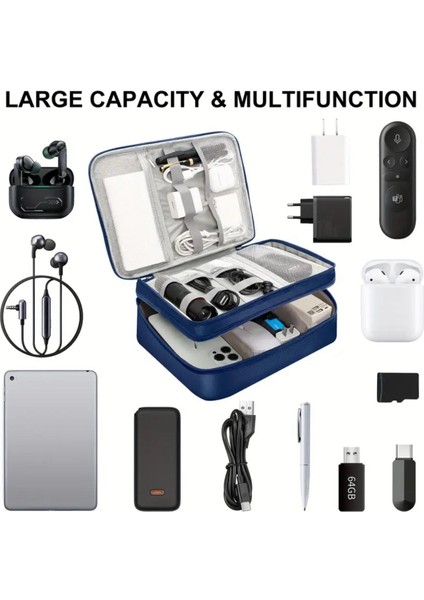 Çok Bölmeli Büyük Boy Elektronik Cihaz ve Kablo Düzenleyi Taşınabilir Seyahat Çantası fiyatları