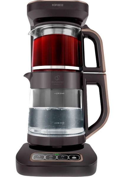 Akıllı 4'ü Bir Arada Cam Çay Makinesi, Walnut Kahverengi