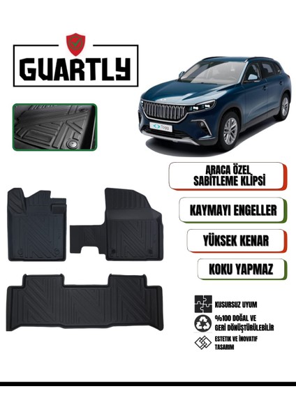 Togg T10X 2023 ve Sonrası Için Araca Özel Premium 4d Havuzlu Paspas Takımı