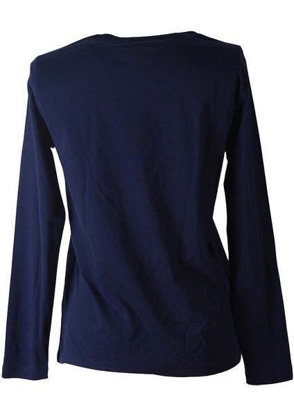 Uzun Kollu Basic Lacivert Kadın Bluz 26KST8000001 modelleri