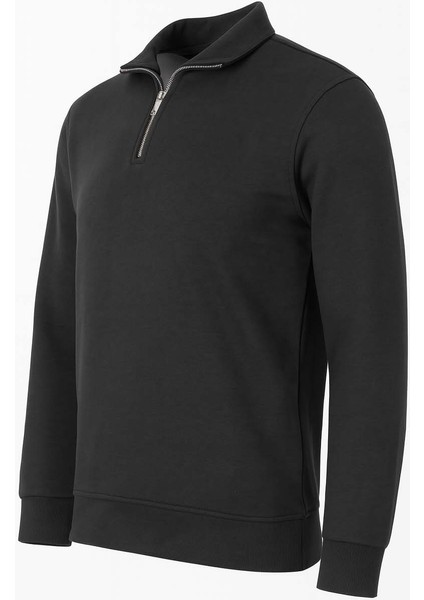 Yarım Fermuarlı 3 Iplik Antrasit Erkek Sweatshirt 5259-2 modelleri