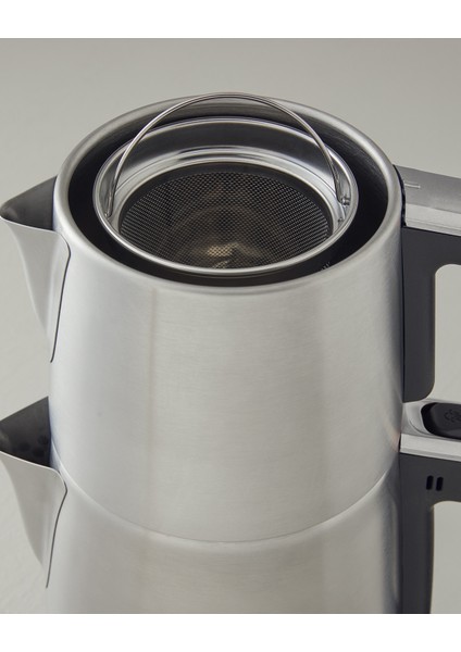 Şık Siyah-Krom Çay ve Kettle Seti, Modern ve Pratik Kullanım Için Ideal
