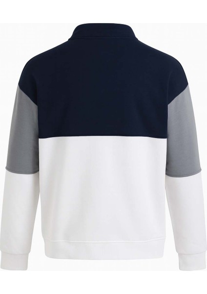 Yarım Fermuarlı Parçalı 3 Iplik Şardonlu Ekru Erkek Sweatshirt 5719 modelleri