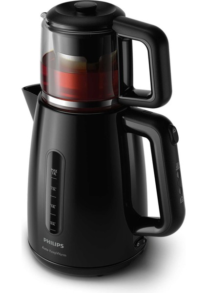 1700 W Cam Demlikli Çay Makinesi, Siyah, Şık ve Kullanışlı Essential Series Collection