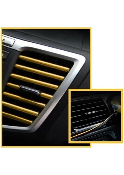 ® Gold Araba Oto Trim Dekorasyon Şeridi Kauçuk Elastik Kolay Kurulum 5 Metre Şerit Bant modelleri