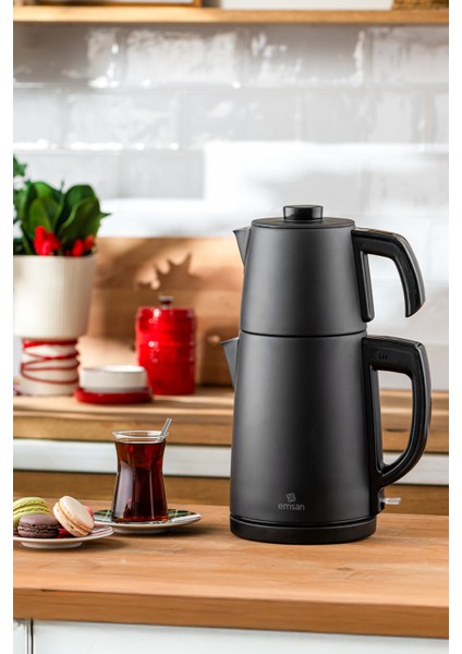 Pratik ve Şık Siyah Çay Makinesi, Kolay Kullanım ve Modern Tasarım fiyatları