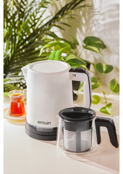 Pratik Beyaz Çay Makinesi, Hızlı ve Kolay Demleme, Dayanıklı ve Şık Tasarım modelleri