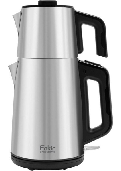 1650 W Çelik Demlikli Çay Makinesi, Gri, Pratik ve Şık Tasarım