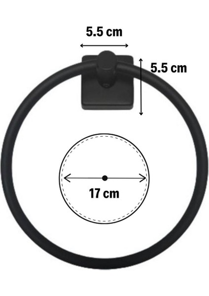 Kendiliğinden Yapışkanlı Siyah Paslanmaz Metal Yuvarlak Havluluk (5313) indirimleri