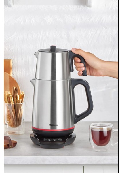 Şık Siyah Dokunmatik Çelik Çay ve Mama Makinesi, Modern Tasarım fiyatları