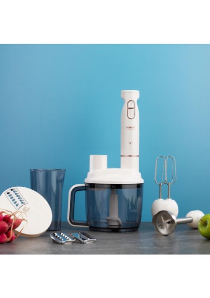 Mega Blender Seti, Kremsi ve Bej Renkli Çok Fonksiyonlu Blender