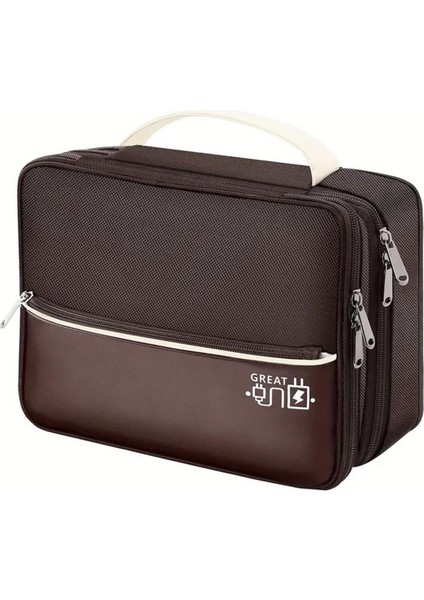 Çok Bölmeli Büyük Boy Elektronik Cihaz ve Kablo Düzenleyi Taşınabilir Seyahat Çantası