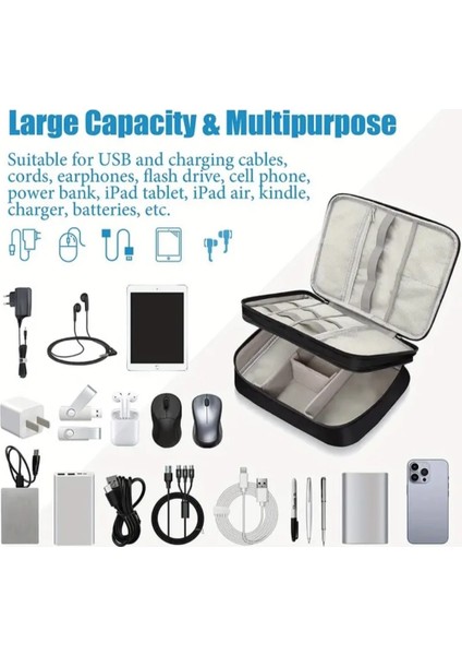 Çok Bölmeli Büyük Boy Elektronik Cihaz ve Kablo Düzenleyi Taşınabilir Seyahat Çantası fiyatları