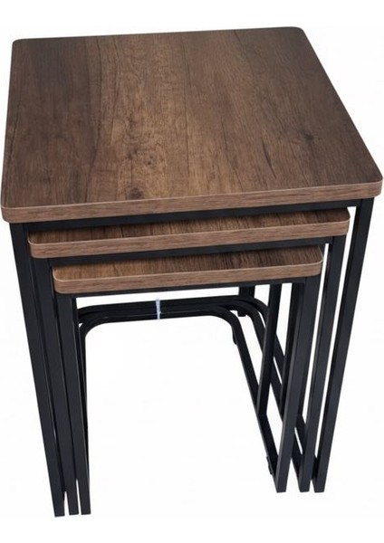 3'lü C Tipi Tekerlekli Zigon Sehpa | Koltuk Altına Giren Ergonomik Servis Sehpası