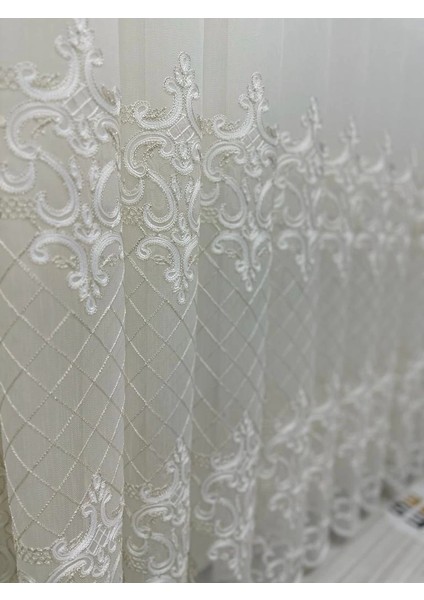 Nivemeshome Roya Altın Işlemeli 5167 1/3 Sık Pileli Tül Perde Apm