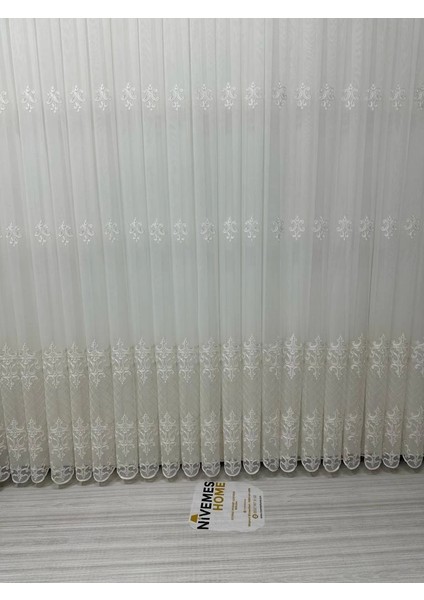 Nivemeshome Roya Altın Işlemeli 5167 1/3 Sık Pileli Tül Perde Apm