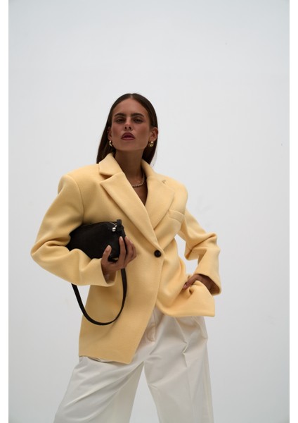 Naica Sarı Belden Oturmalı Blazer