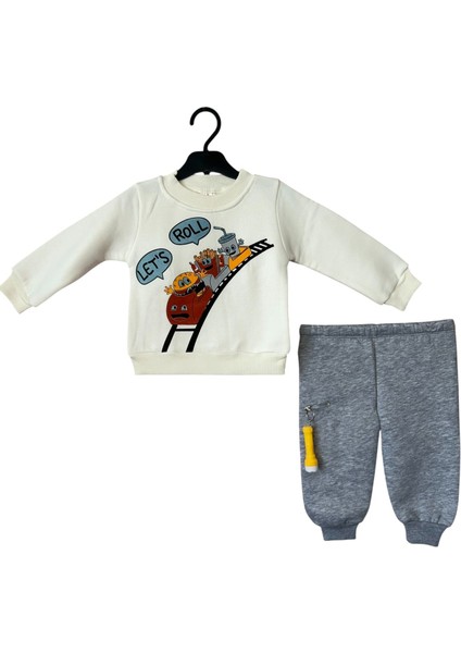 Unisex Çocuk Baskılı Içi Şardonlu Aksesuarlı Kışlık Eşofman Takımı fiyatları