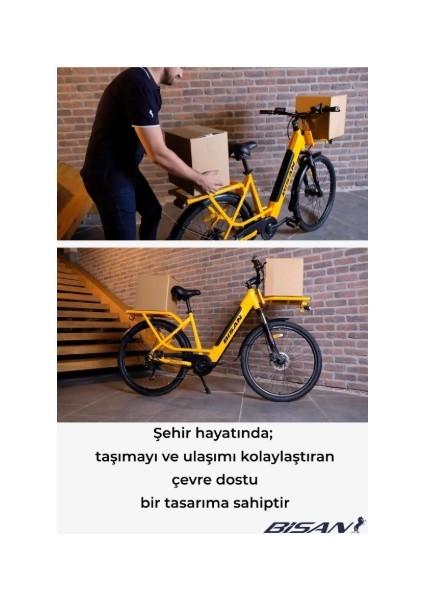 Felicity Elektrikli Bisiklet 50 cm Disk Fren 27,5 Jant 7 Vites Cat Sarı Siyah fırsatları