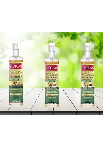 Botanic Oils Argan Yağlı Sıvı Saç Kremi 200 ml Onarıcı Bakım Kremi 3 Adet