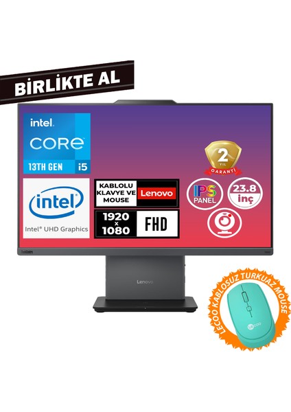 Thinkcentre Neo 50A G5 I5-13420H 16GB 512GB SSD 23.8" Fdos + Mouse 12SC002WTR 027