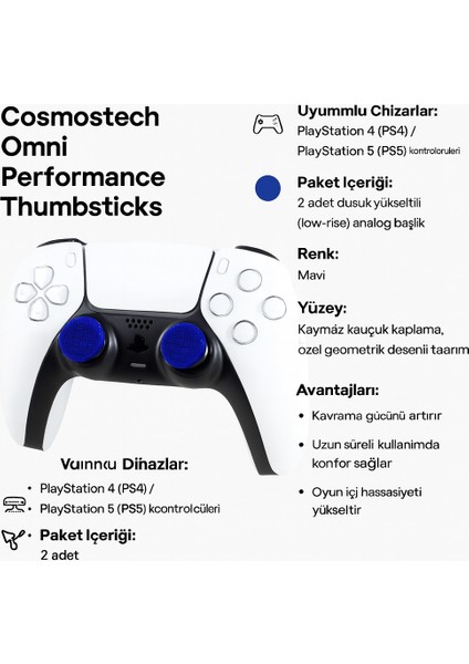Kontrolfreek Omni Performance Thumbsticks – Ps4 & Ps5 Uyumlu – Low-Rise Analog Başlık fiyatları
