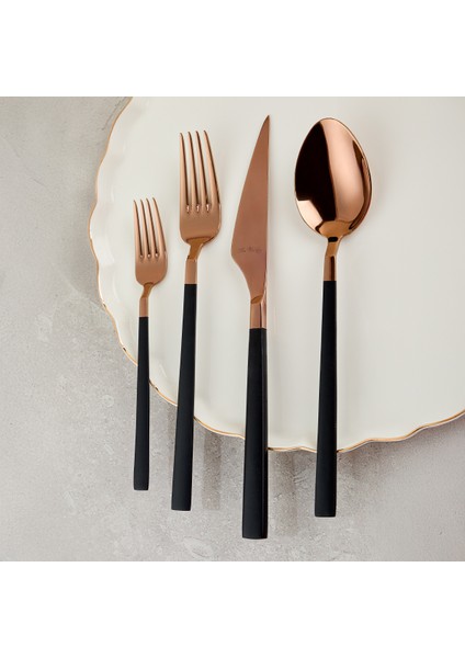 Vogue Bronz Siyah 24 Parça 6 Kişilik Çatal Kaşık Bıçak Takımı modelleri