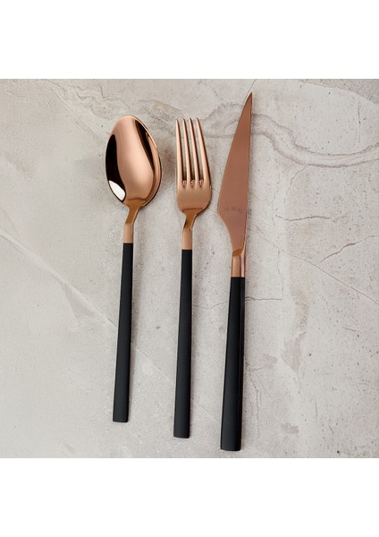 Vogue Bronz Siyah 24 Parça 6 Kişilik Çatal Kaşık Bıçak Takımı fırsatları