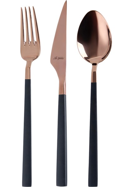 Vogue Bronz Siyah 24 Parça 6 Kişilik Çatal Kaşık Bıçak Takımı indirimleri