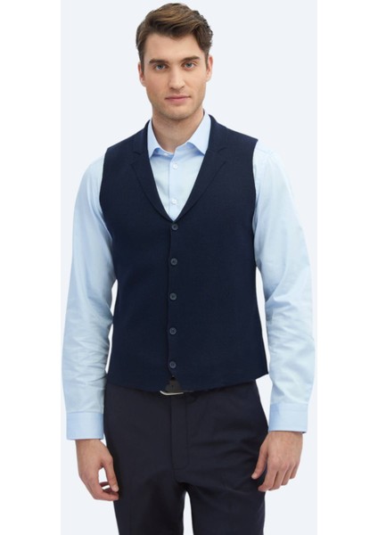 Lacivert Regular Fit Casual Örme Triko Yelek indirimleri