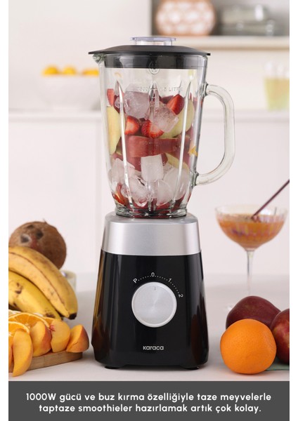 Çok Fonksiyonlu Smoothie Blender, Güçlü 1000W Motor, Şık Siyah Tasarım modelleri