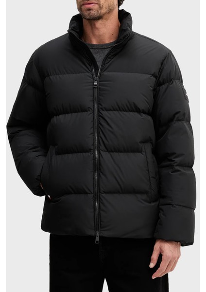 Kapitoneli Regular Fit Dik Yaka Şişme Mont Erkek Mont MW0MW40615 Bds