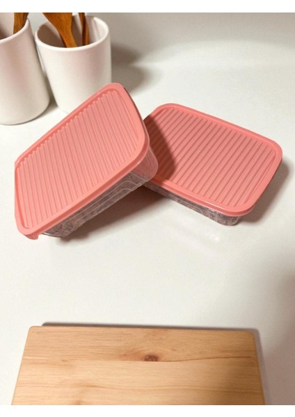 2'li Pudra Pembe Saklama Kabı / Şeffaf / Plastik /renkli Kapak