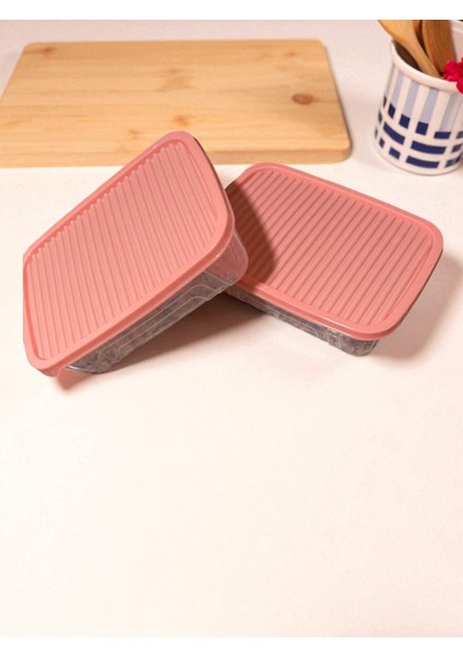 2'li Pudra Pembe Saklama Kabı / Şeffaf / Plastik /renkli Kapak