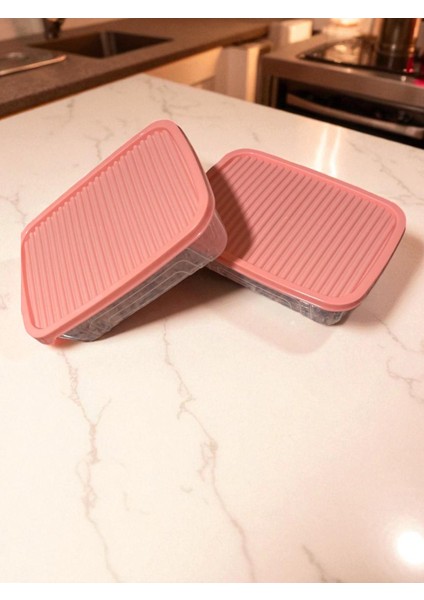 2'li Pudra Pembe Saklama Kabı / Şeffaf / Plastik /renkli Kapak