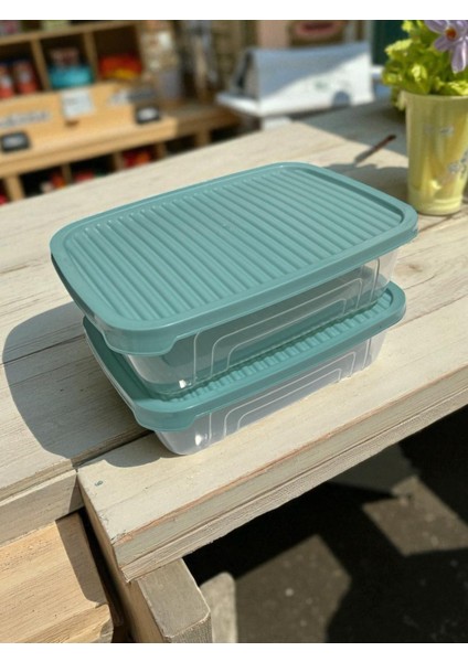 2'li Plastik Saklama Kabı / Şeffaf / Kapakları Renkli fırsatları