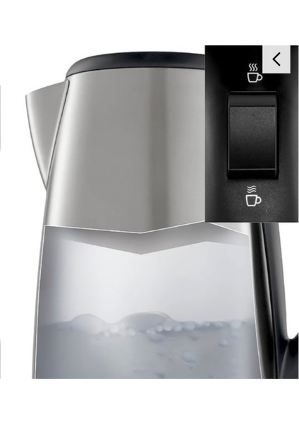 Gri 2l Paslanmaz Çelik Çay ve Su Isıtıcı Kettle