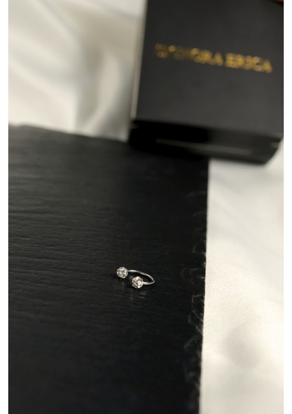 Iki Ucu Disko Topu Model Taşlı Hem Tragus Hem Kıkırdak Piercing